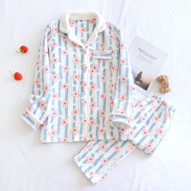 The Cute Blue Stripes Pajama Set Original Pajamas-Original Pajamas