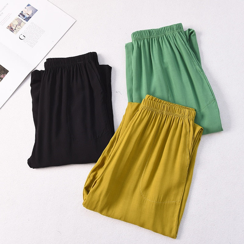 The Solid Green Yellow Black Original Pajamas-Original Pajamas