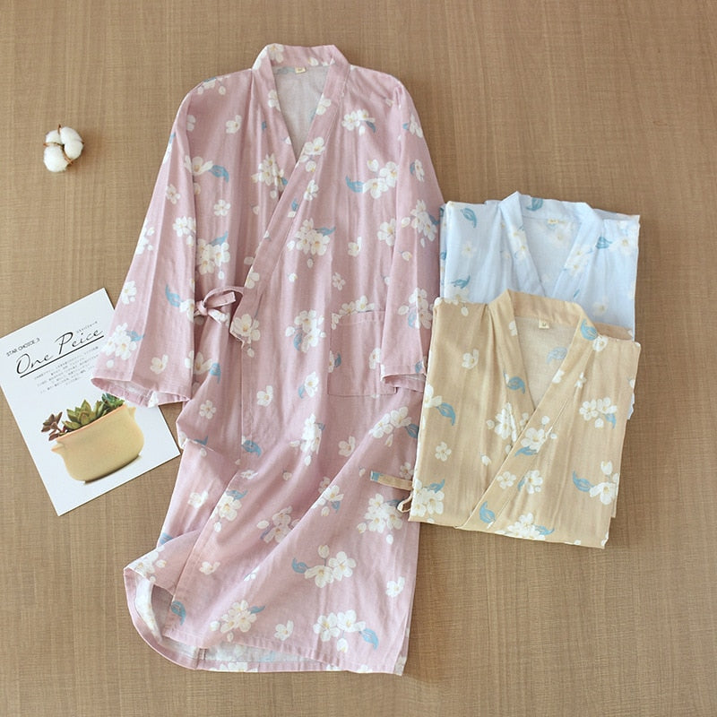 The Floral Kimono Solid Original Pajamas-Original Pajamas