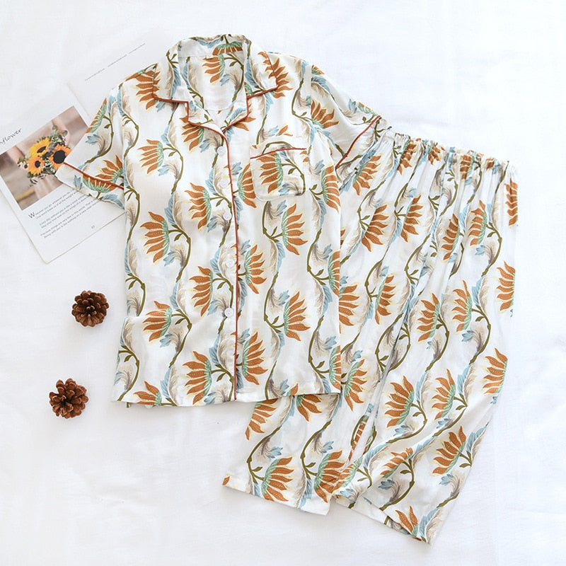 The Half Sleeved Cropped Pants 2 Piece Sleepwear-Original Pajamas