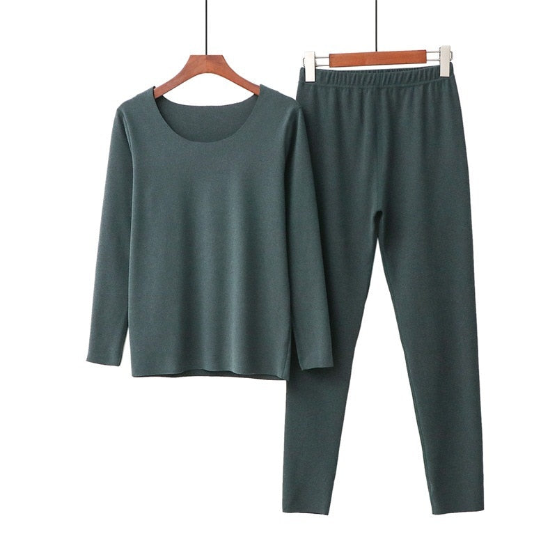 The Solid Polyester Pajama Set Original Pajamas-Original Pajamas