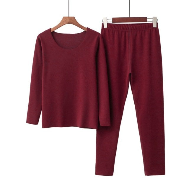 The Solid Polyester Pajama Set Original Pajamas-Original Pajamas