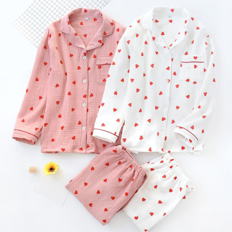 The Red Heart Print Pajama Set 2 Piece Sleepwear-Original Pajamas