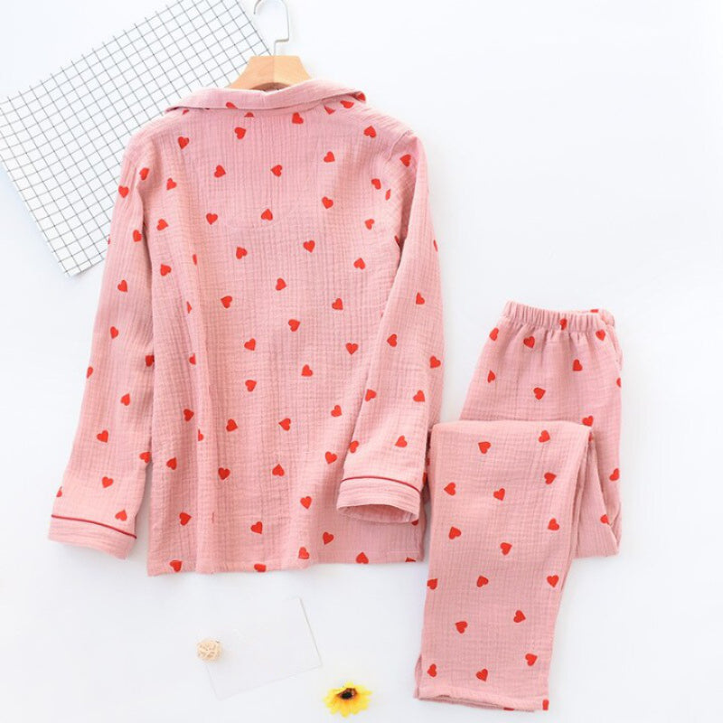 The Red Heart Print Pajama Set 2 Piece Sleepwear-Original Pajamas