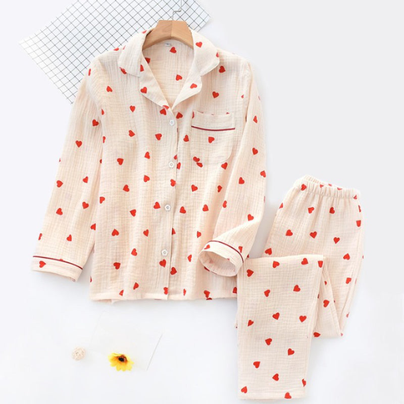 The Red Heart Print Pajama Set 2 Piece Sleepwear-Original Pajamas