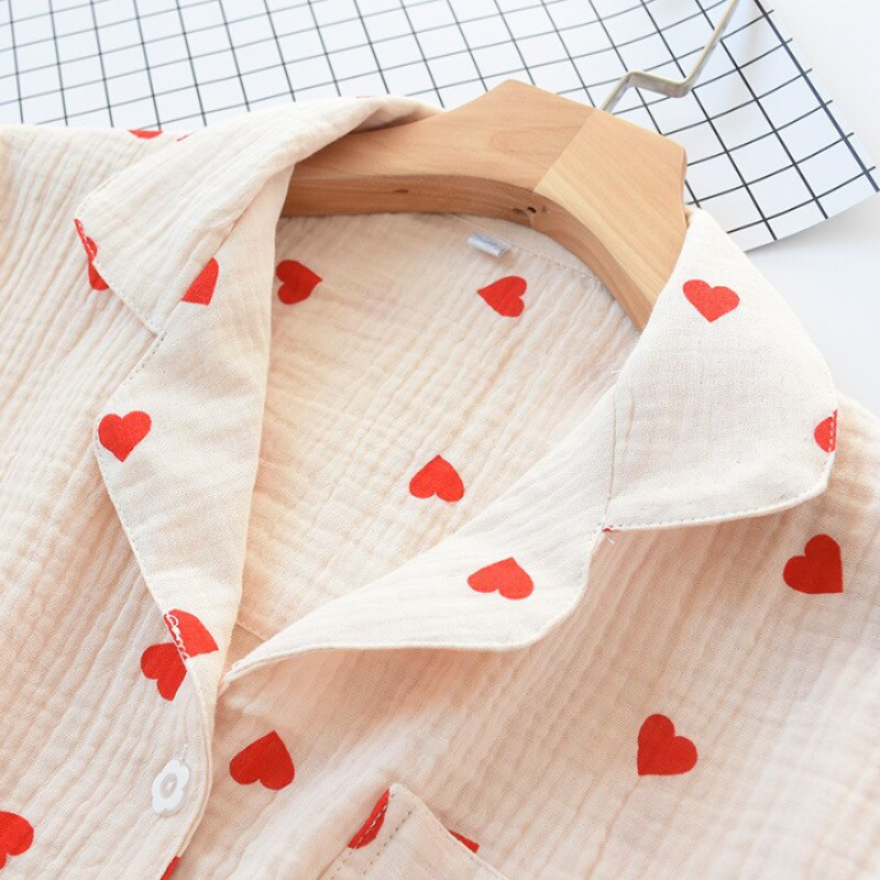 The Red Heart Print Pajama Set 2 Piece Sleepwear-Original Pajamas