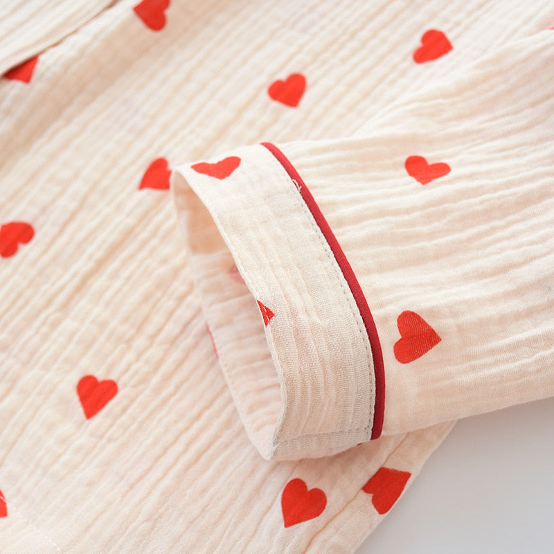 The Red Heart Print Pajama Set 2 Piece Sleepwear-Original Pajamas