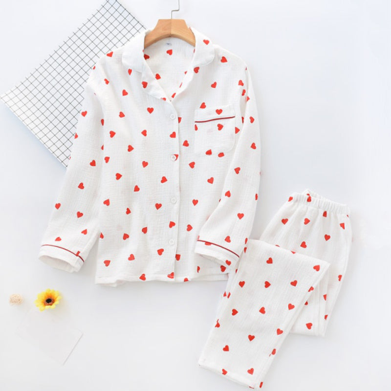The Red Heart Print Pajama Set 2 Piece Sleepwear-Original Pajamas