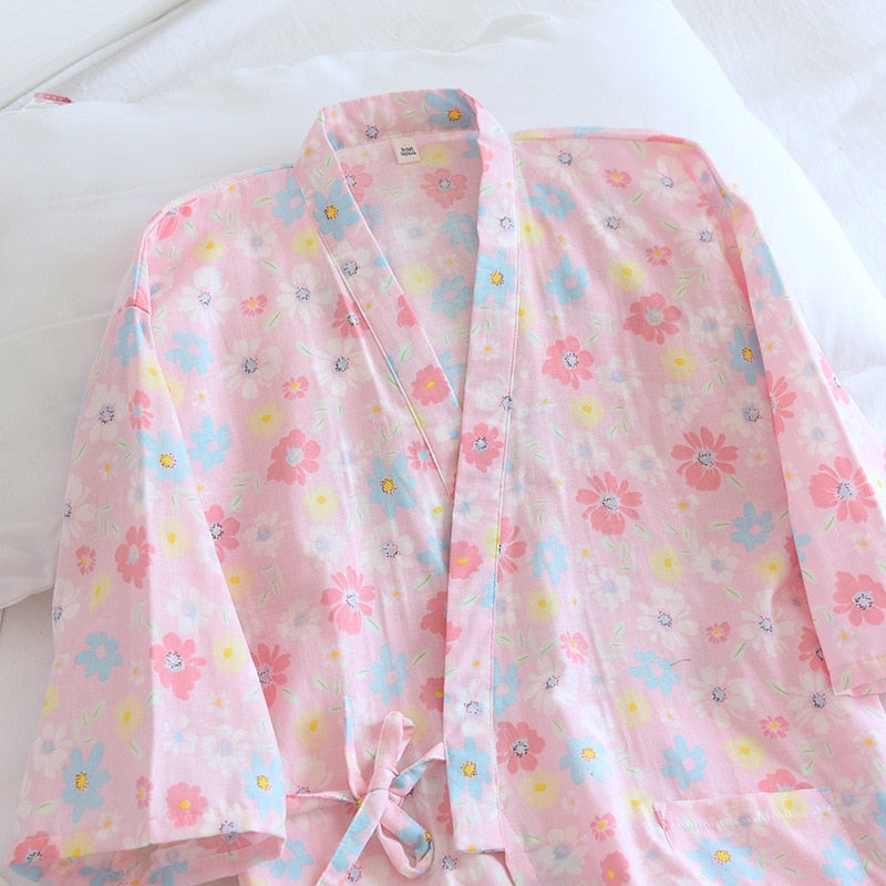 The Floral White Kimono Original Pajamas-Original Pajamas
