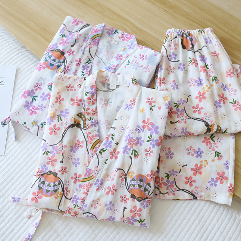 The Floral White Kimono Original Pajamas-Original Pajamas