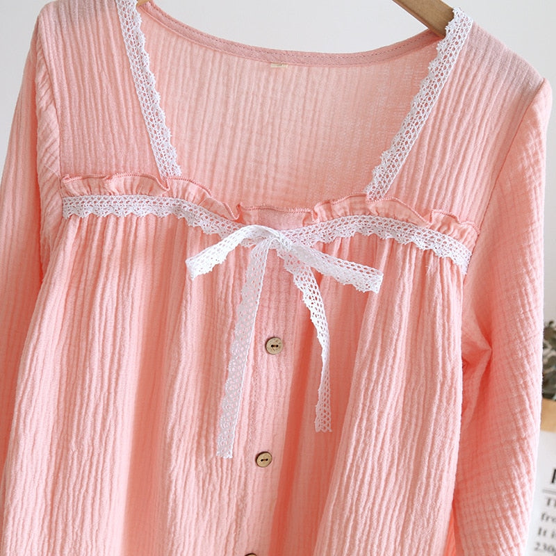 The Unique Laced Solid Original Pajamas-Original Pajamas