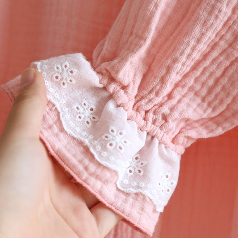 The Unique Laced Solid Original Pajamas-Original Pajamas