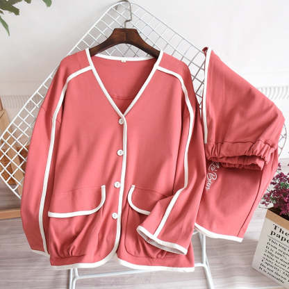 The V-Neck Solid Original Pajamas-Original Pajamas