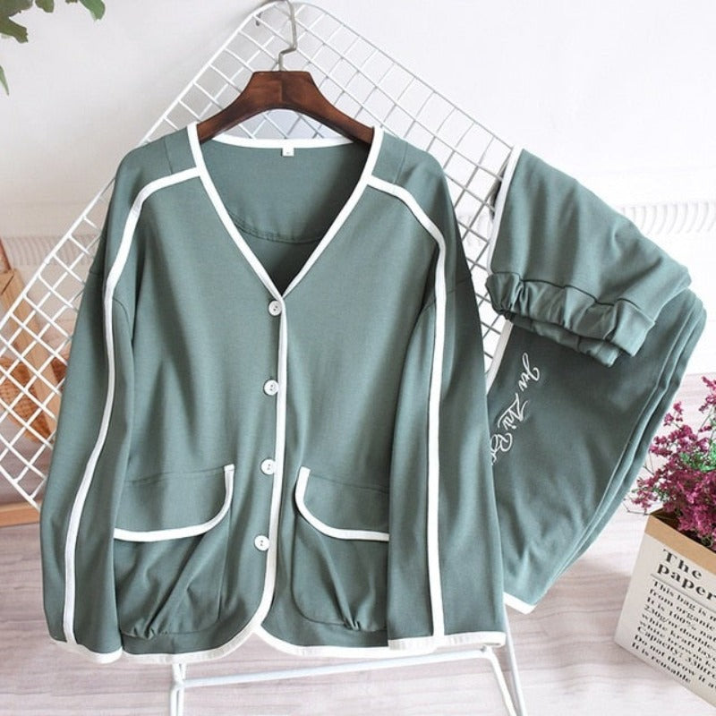 The V-Neck Solid Original Pajamas-Original Pajamas