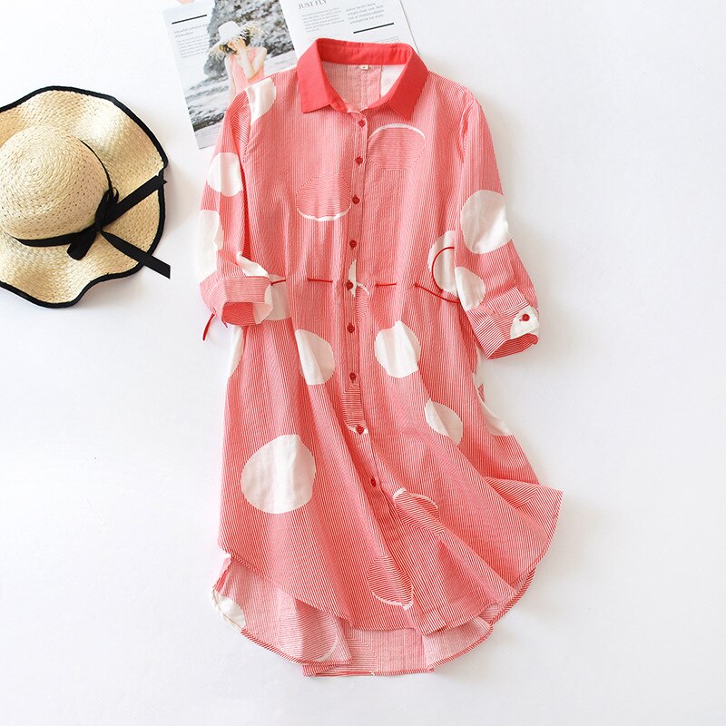 The Polka-Dot Buttoned Solid Original Pajamas-Original Pajamas