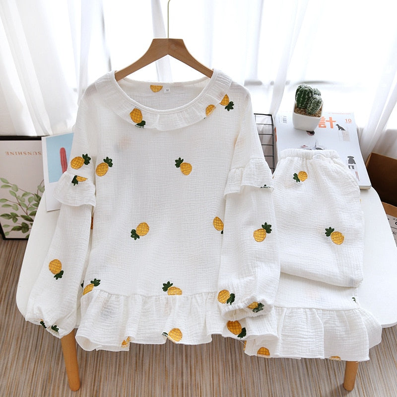 The Fruits Embroidery Pajama Set Original Pajamas-Original Pajamas