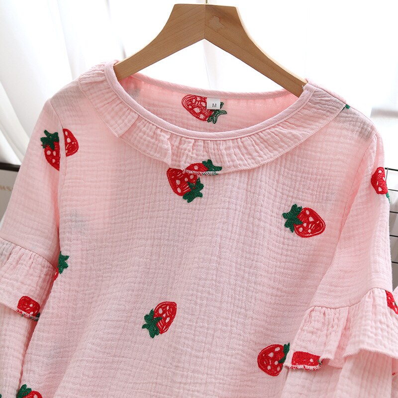 The Fruits Embroidery Pajama Set Original Pajamas-Original Pajamas