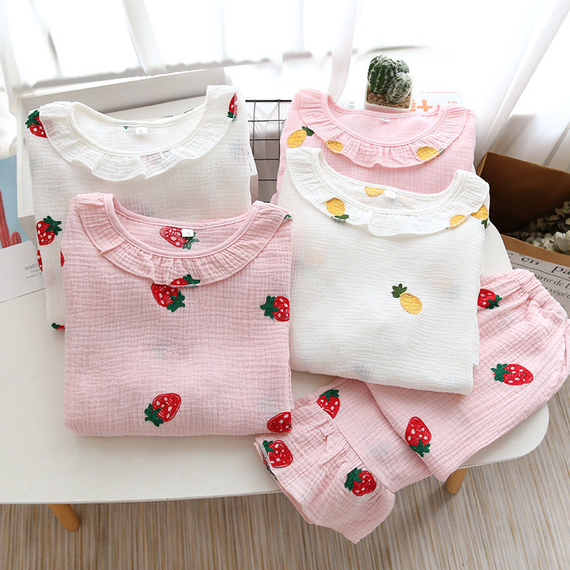 The Fruits Embroidery Pajama Set Original Pajamas-Original Pajamas