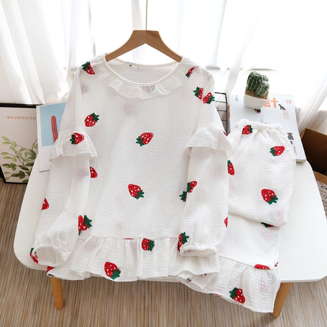 The Fruits Embroidery Pajama Set Original Pajamas-Original Pajamas