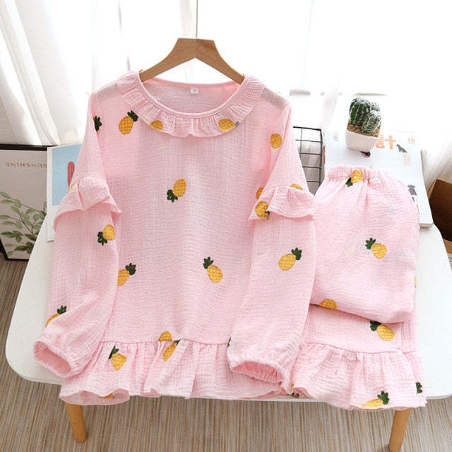 The Fruits Embroidery Pajama Set Original Pajamas-Original Pajamas