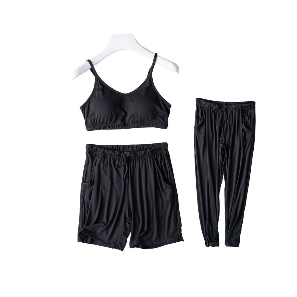 The Sling Top Best Female Pajamas Loungewear 3 Piece-Original Pajamas