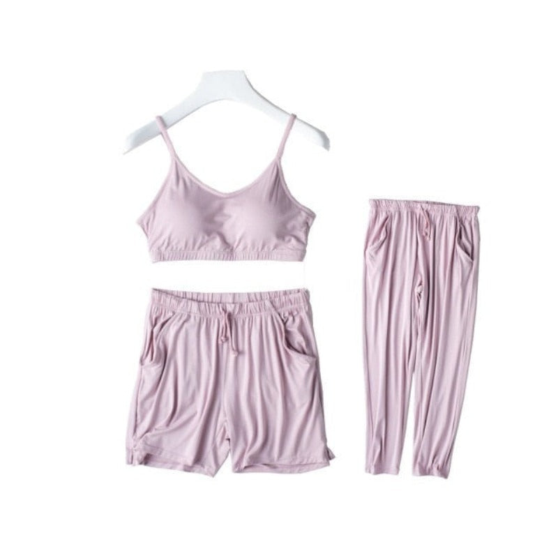 The Sling Top Best Female Pajamas Loungewear 3 Piece-Original Pajamas