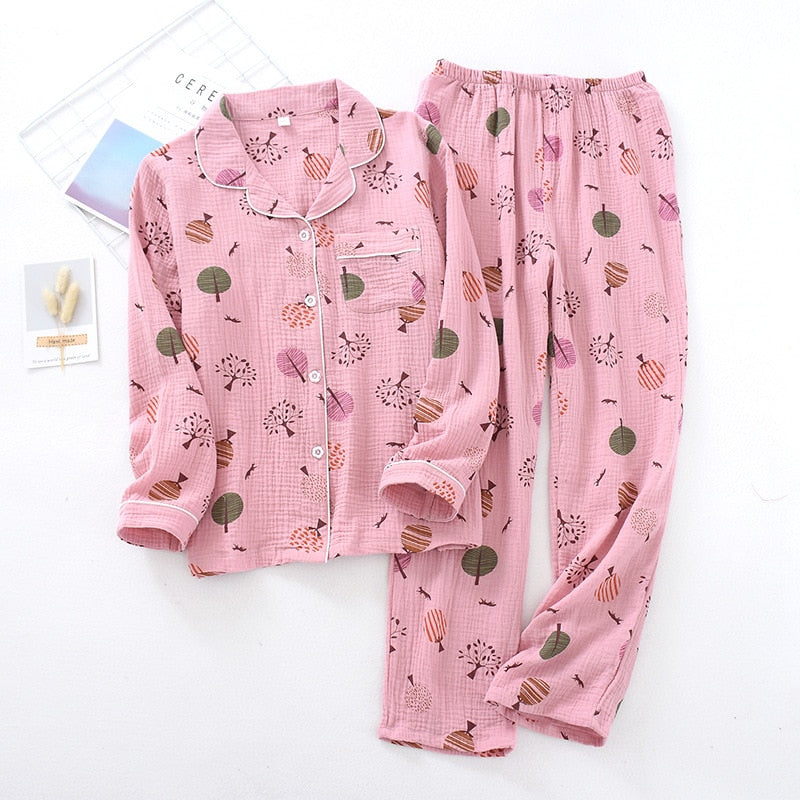 The Cartoon Tree Print Pajama Set Original Pajamas-Original Pajamas
