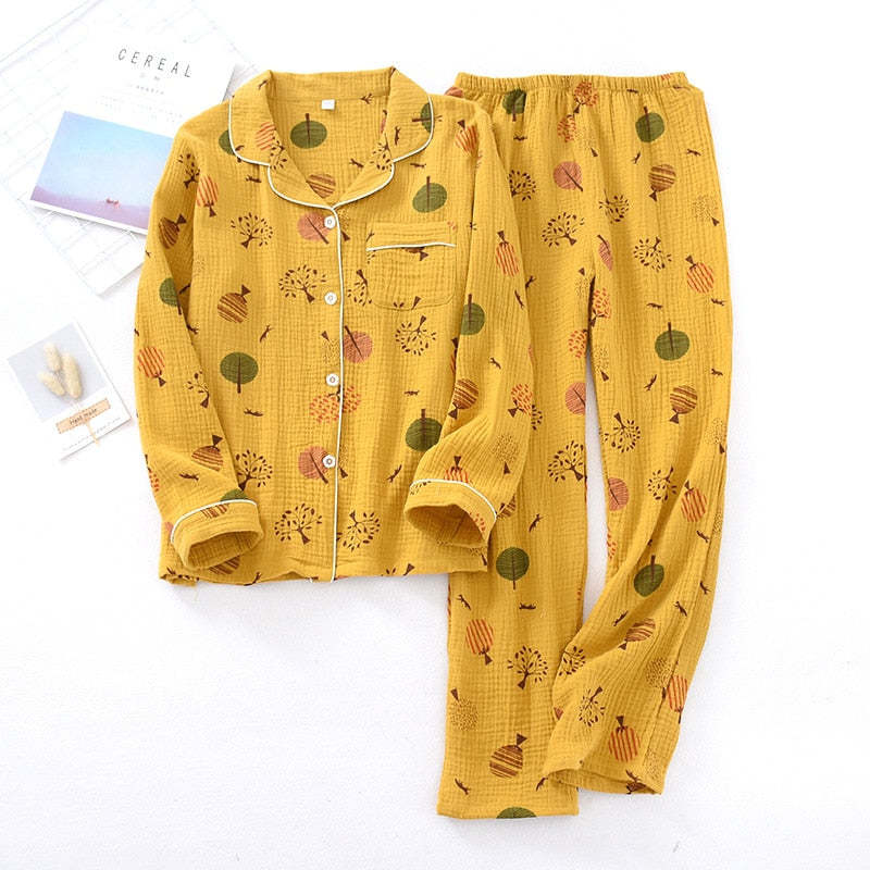 The Cartoon Tree Print Pajama Set Original Pajamas-Original Pajamas