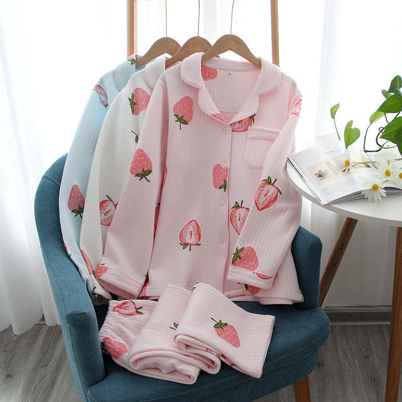 The Solid Thick Knitted Pajama Set Original Pajamas-Original Pajamas