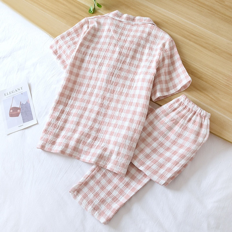 The Short Sleeve Plaid Original Pajamas-Original Pajamas