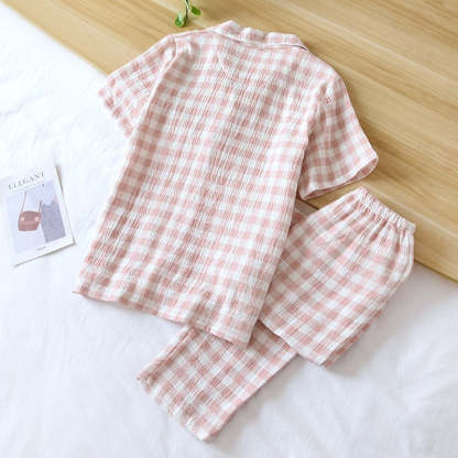 The Short Sleeve Plaid Original Pajamas-Original Pajamas