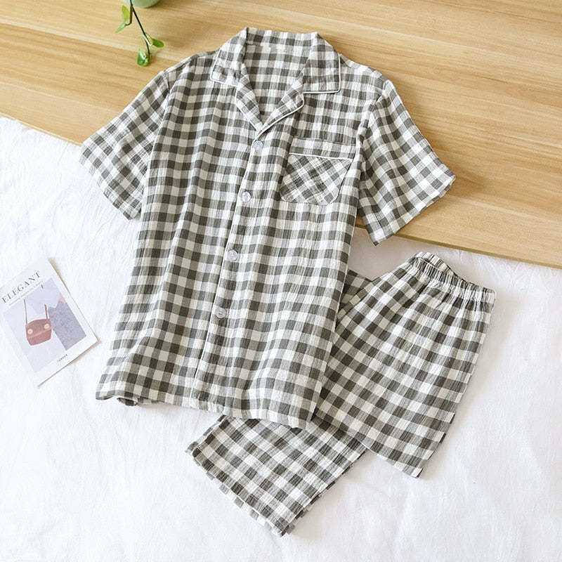 The Short Sleeve Plaid Original Pajamas-Original Pajamas