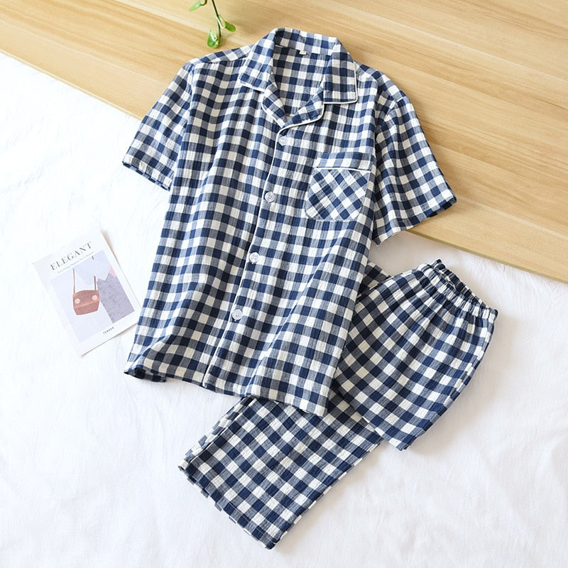 The Short Sleeve Plaid Original Pajamas-Original Pajamas