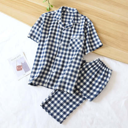 The Short Sleeve Plaid Original Pajamas-Original Pajamas