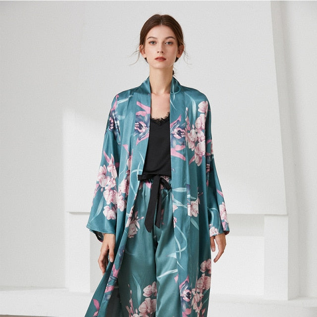 The Floral Long Robe Original Pajamas-Original Pajamas