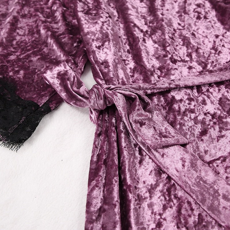 The Velvet Laced Short Pajama Set 3 Piece Pj Set Women-Original Pajamas