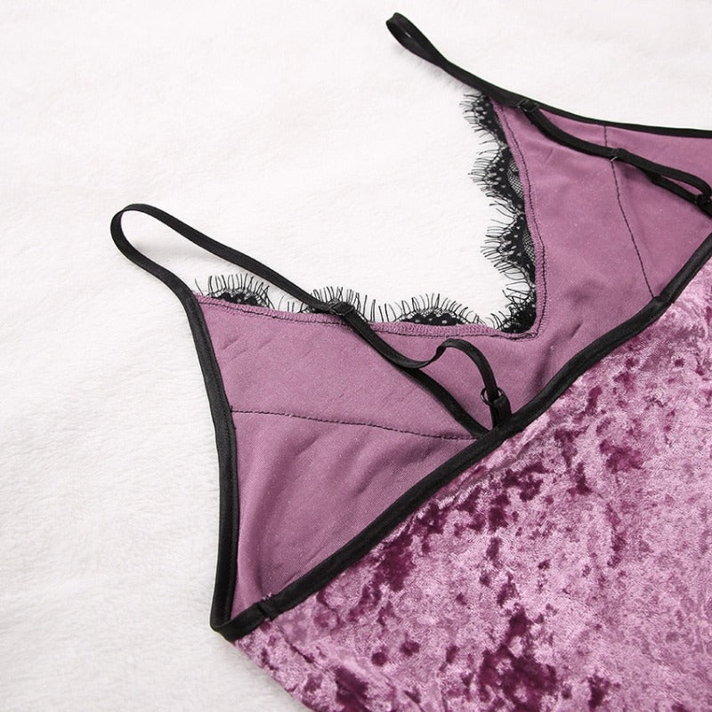 The Velvet Laced Short Pajama Set 3 Piece Pj Set Women-Original Pajamas