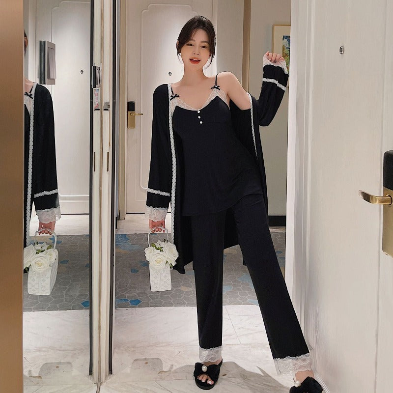 The Soft Bathrobe 3 Piece Pyjama Set Womens-Original Pajamas