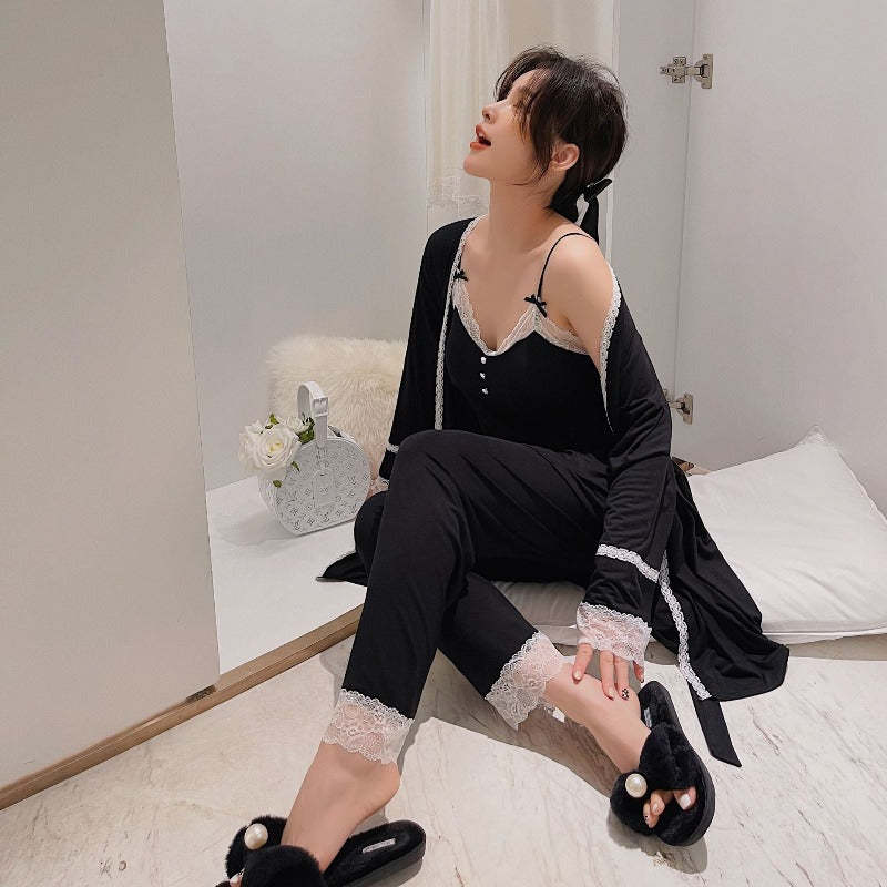 The Soft Bathrobe 3 Piece Pyjama Set Womens-Original Pajamas