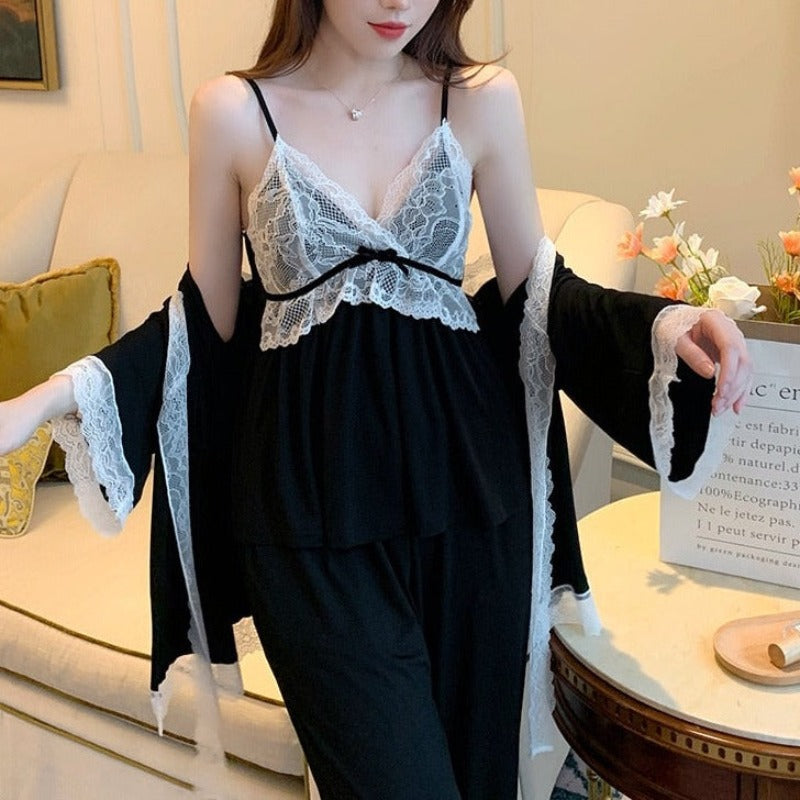 The Kimono Robe 3 Piece Pajamas Set Original Pajamas-Original Pajamas