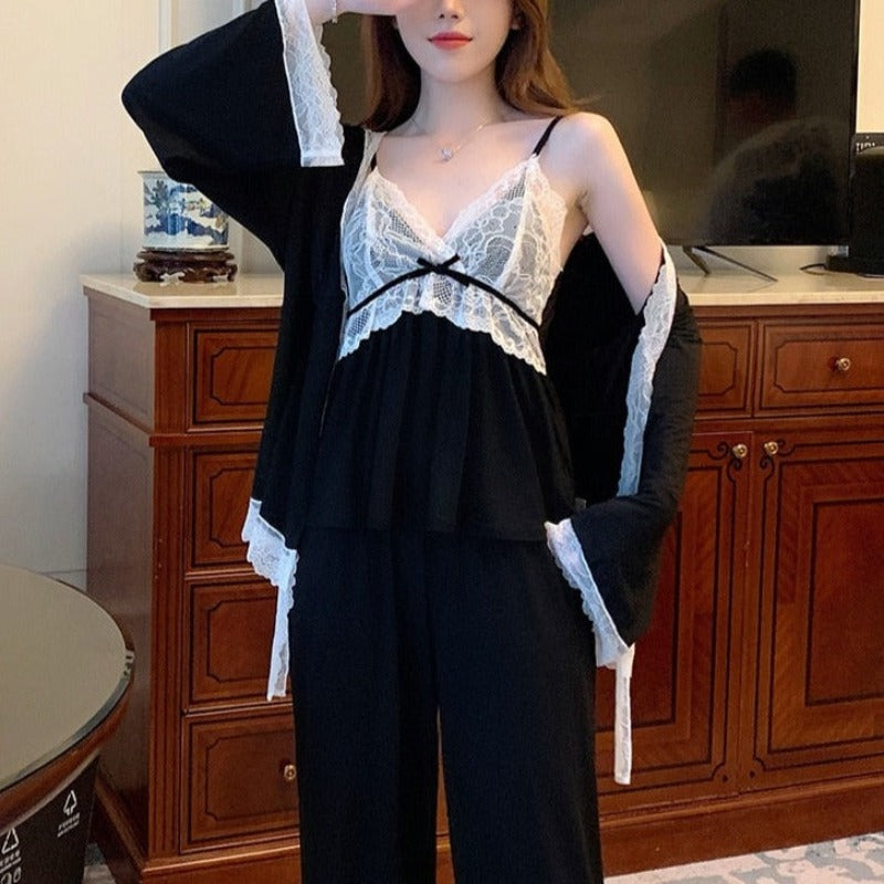 The Kimono Robe 3 Piece Pajamas Set Original Pajamas-Original Pajamas