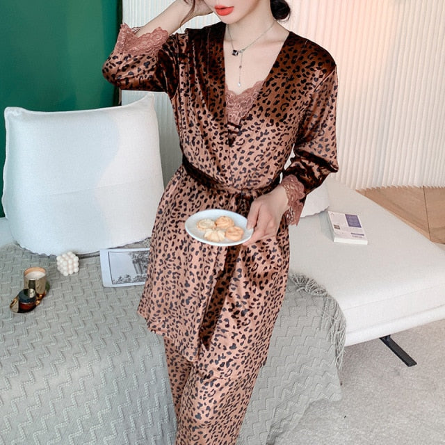 The Animal Print Comfy Cute Pajamas Set For Women-Original Pajamas
