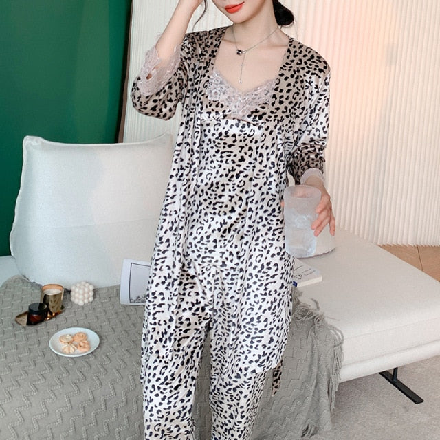 The Animal Print Comfy Cute Pajamas Set For Women-Original Pajamas
