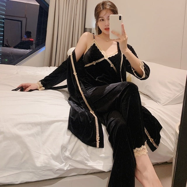 The Gold Velvet Best Comfy Pajamas For Ladies-Original Pajamas