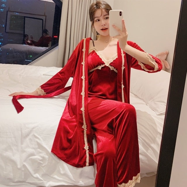 The Gold Velvet Best Comfy Pajamas For Ladies-Original Pajamas