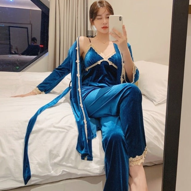 The Gold Velvet Best Comfy Pajamas For Ladies-Original Pajamas