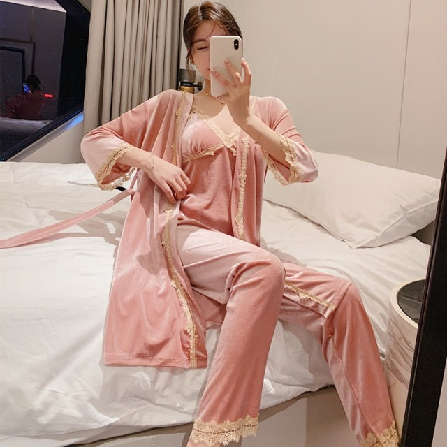 The Gold Velvet Best Comfy Pajamas For Ladies-Original Pajamas