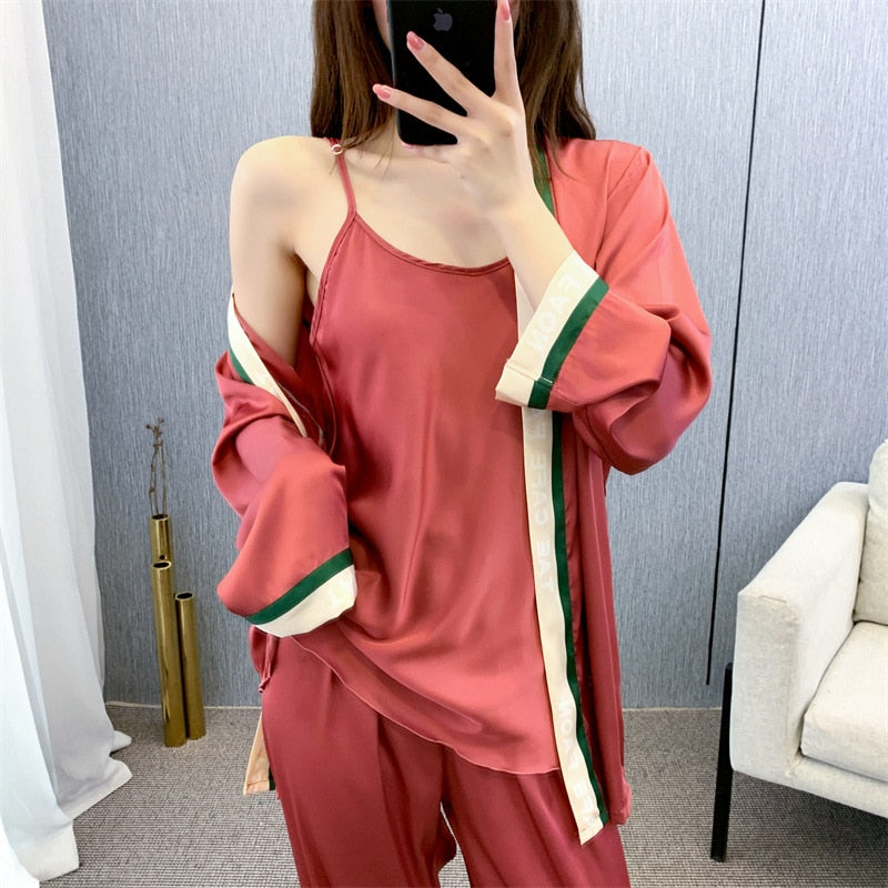 Cozy Comfortable Full Slip Original Pajamas 3 Piece Set-Original Pajamas