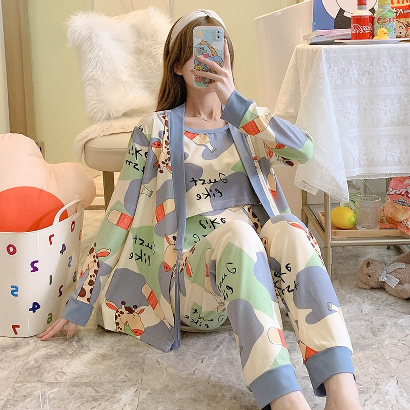 The Cartoon Printed Pregnancy Best Female Pajamas-Original Pajamas