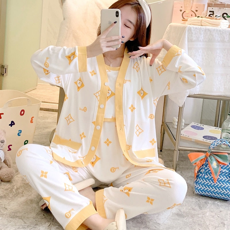 The Printed Pregnancy Cotton Original Pajamas-Original Pajamas